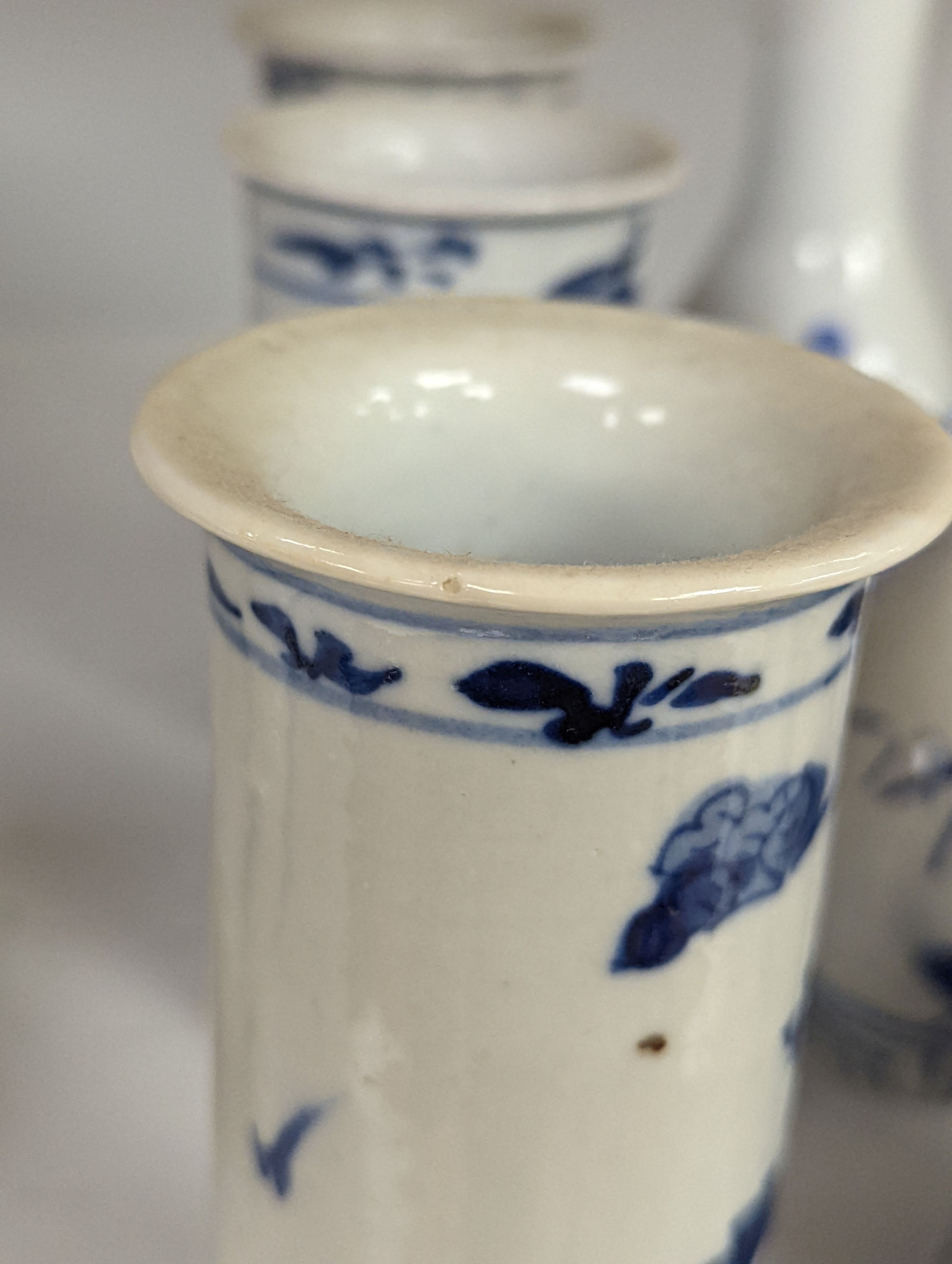 Assorted small Chinese blue and white vases etc., tallest 22cm